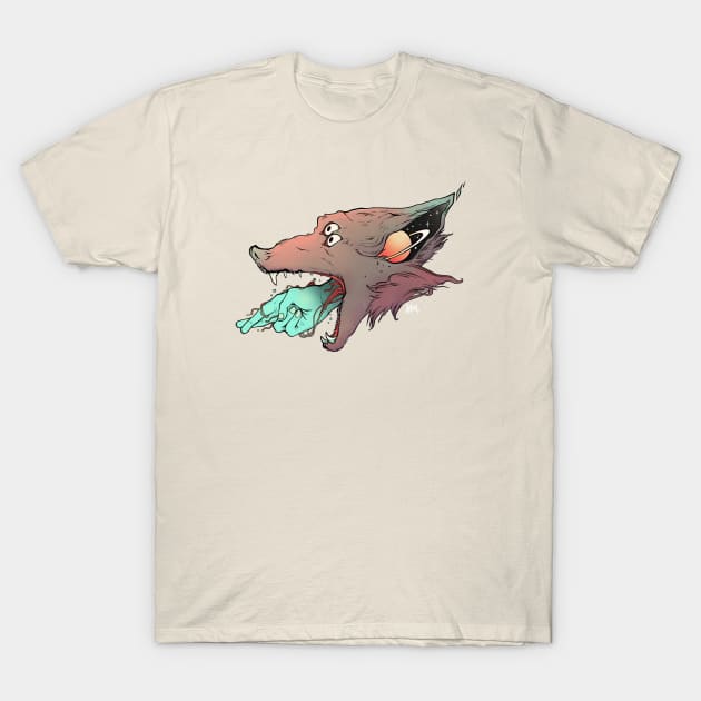 Good Luck Crossed Fingers And Wolf Art T-Shirt by cellsdividing